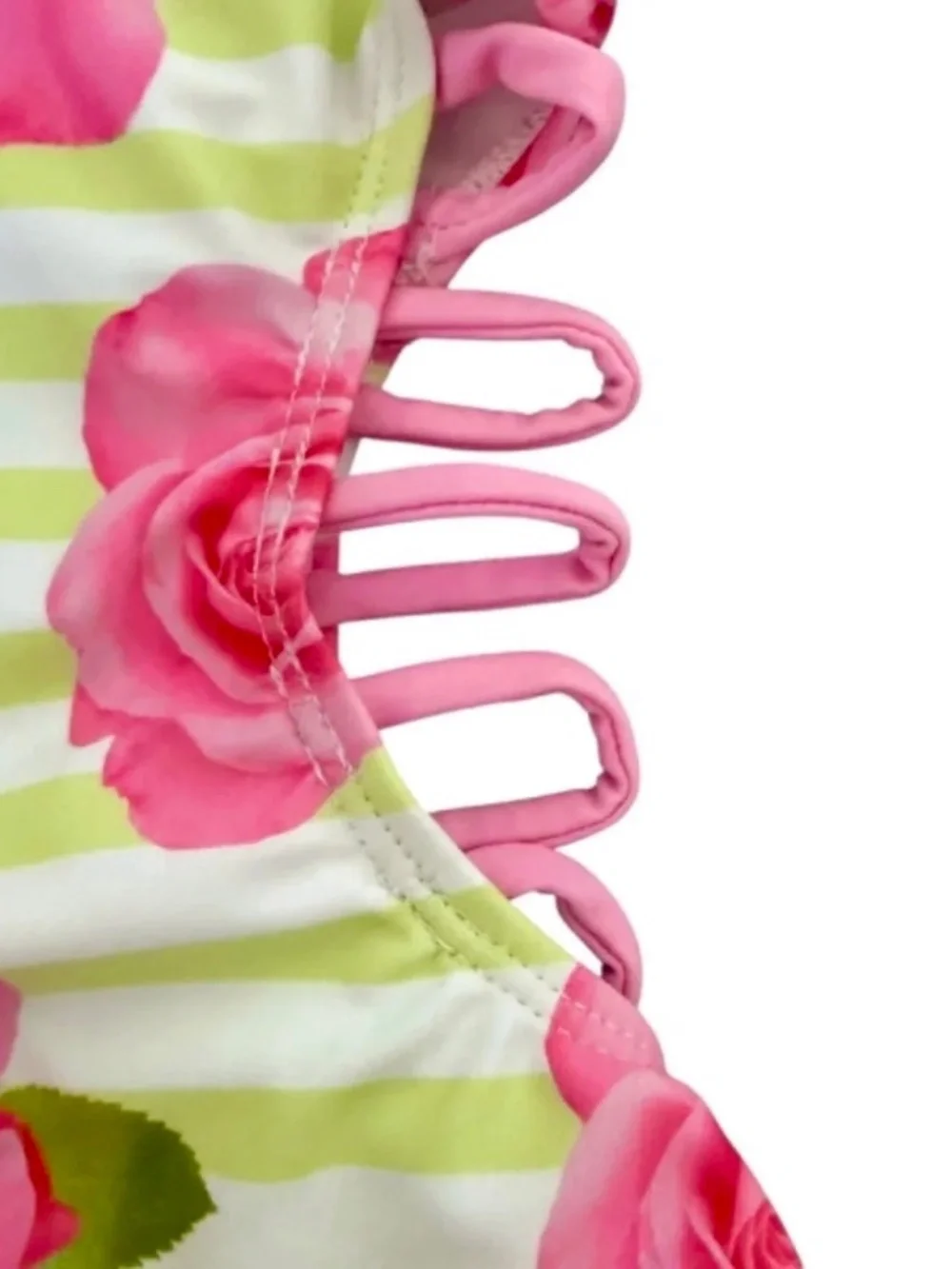 NWT Kate Mack Garden Rose Pink & Green 1pc Swimsuit 4